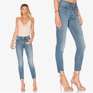 MOTHER Stunner Zip Ankle Step Fray High Waisted Crop Jeans